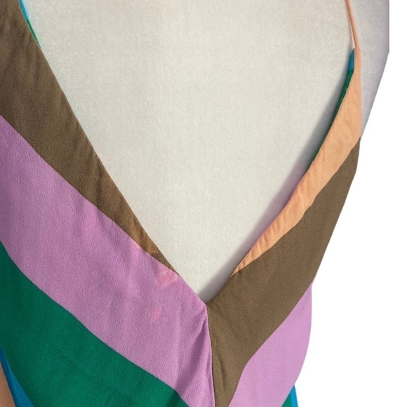 Tibi Julian Chevron Multi Stripe Maxi Slip Dress - Picture 11 of 15